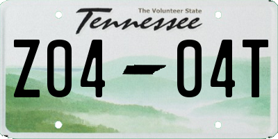 TN license plate Z0404T