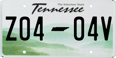 TN license plate Z0404V