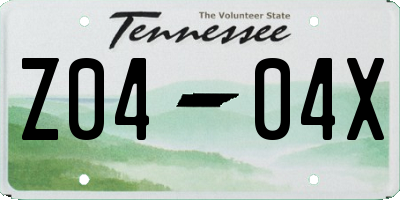 TN license plate Z0404X