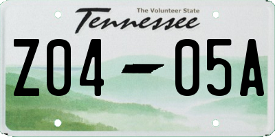 TN license plate Z0405A