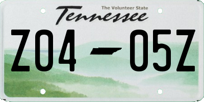TN license plate Z0405Z