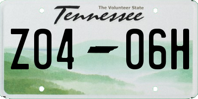 TN license plate Z0406H