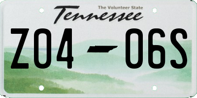 TN license plate Z0406S