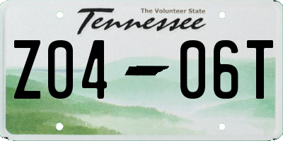 TN license plate Z0406T