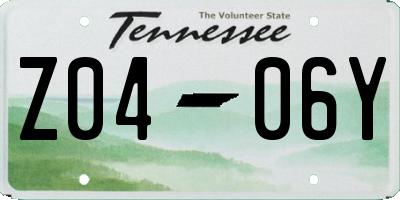 TN license plate Z0406Y