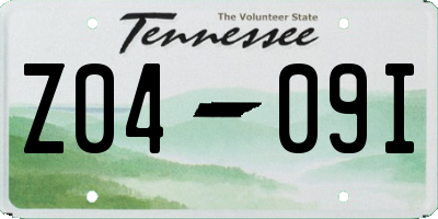 TN license plate Z0409I