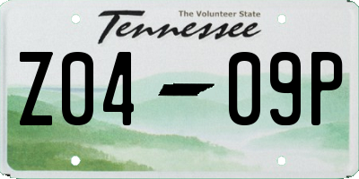 TN license plate Z0409P