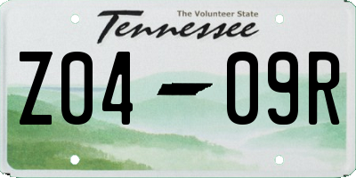 TN license plate Z0409R
