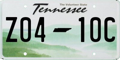 TN license plate Z0410C