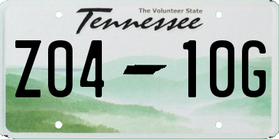 TN license plate Z0410G
