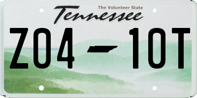 TN license plate Z0410T