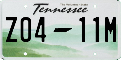 TN license plate Z0411M