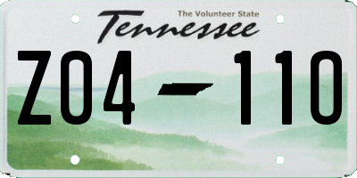 TN license plate Z0411O