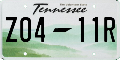 TN license plate Z0411R