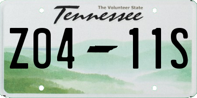 TN license plate Z0411S