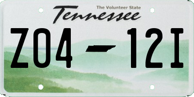 TN license plate Z0412I