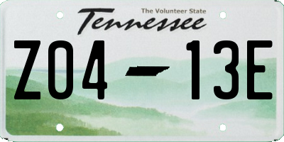 TN license plate Z0413E