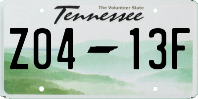 TN license plate Z0413F
