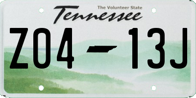 TN license plate Z0413J