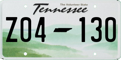 TN license plate Z0413O