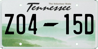 TN license plate Z0415D