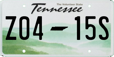 TN license plate Z0415S