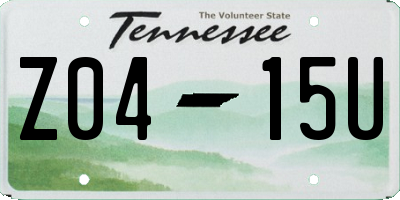 TN license plate Z0415U