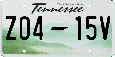 TN license plate Z0415V