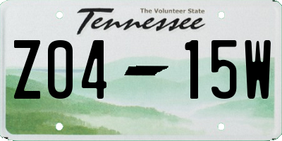 TN license plate Z0415W