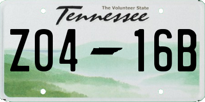 TN license plate Z0416B