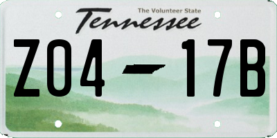 TN license plate Z0417B