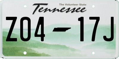 TN license plate Z0417J