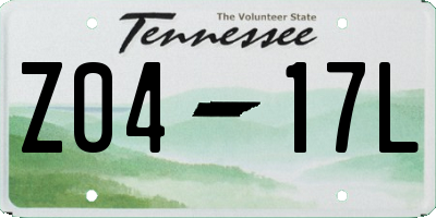 TN license plate Z0417L