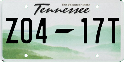 TN license plate Z0417T