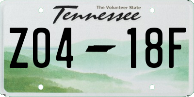 TN license plate Z0418F