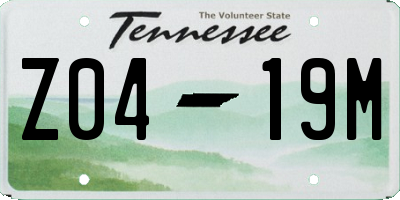 TN license plate Z0419M