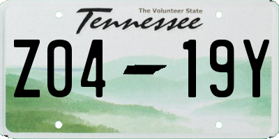 TN license plate Z0419Y