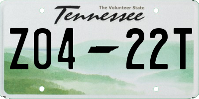 TN license plate Z0422T