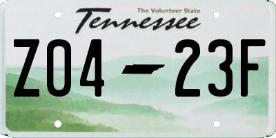 TN license plate Z0423F