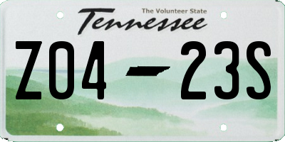 TN license plate Z0423S