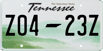 TN license plate Z0423Z