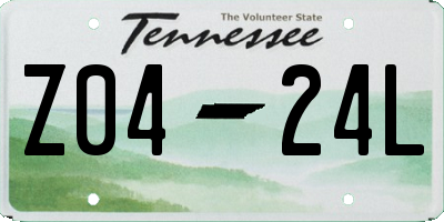 TN license plate Z0424L