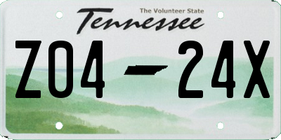 TN license plate Z0424X