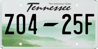 TN license plate Z0425F