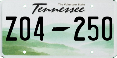 TN license plate Z0425O