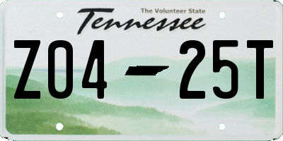 TN license plate Z0425T