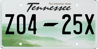 TN license plate Z0425X