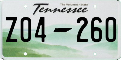 TN license plate Z0426O