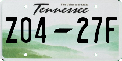 TN license plate Z0427F