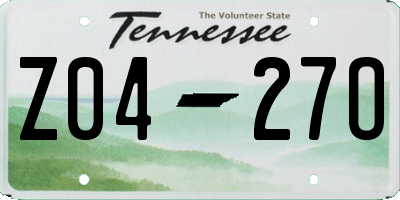 TN license plate Z0427O